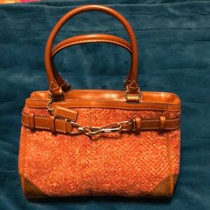 Coach Pink Woolen Tweed Handbag